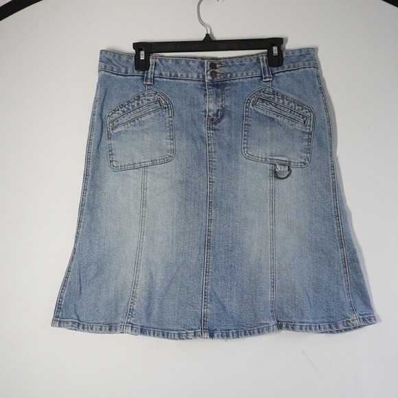 Personal Identity Dresses & Skirts - VTG Personal Identity Blue Denim Skirt Size 11/12 Medium Wash A-Line Y2K Utility